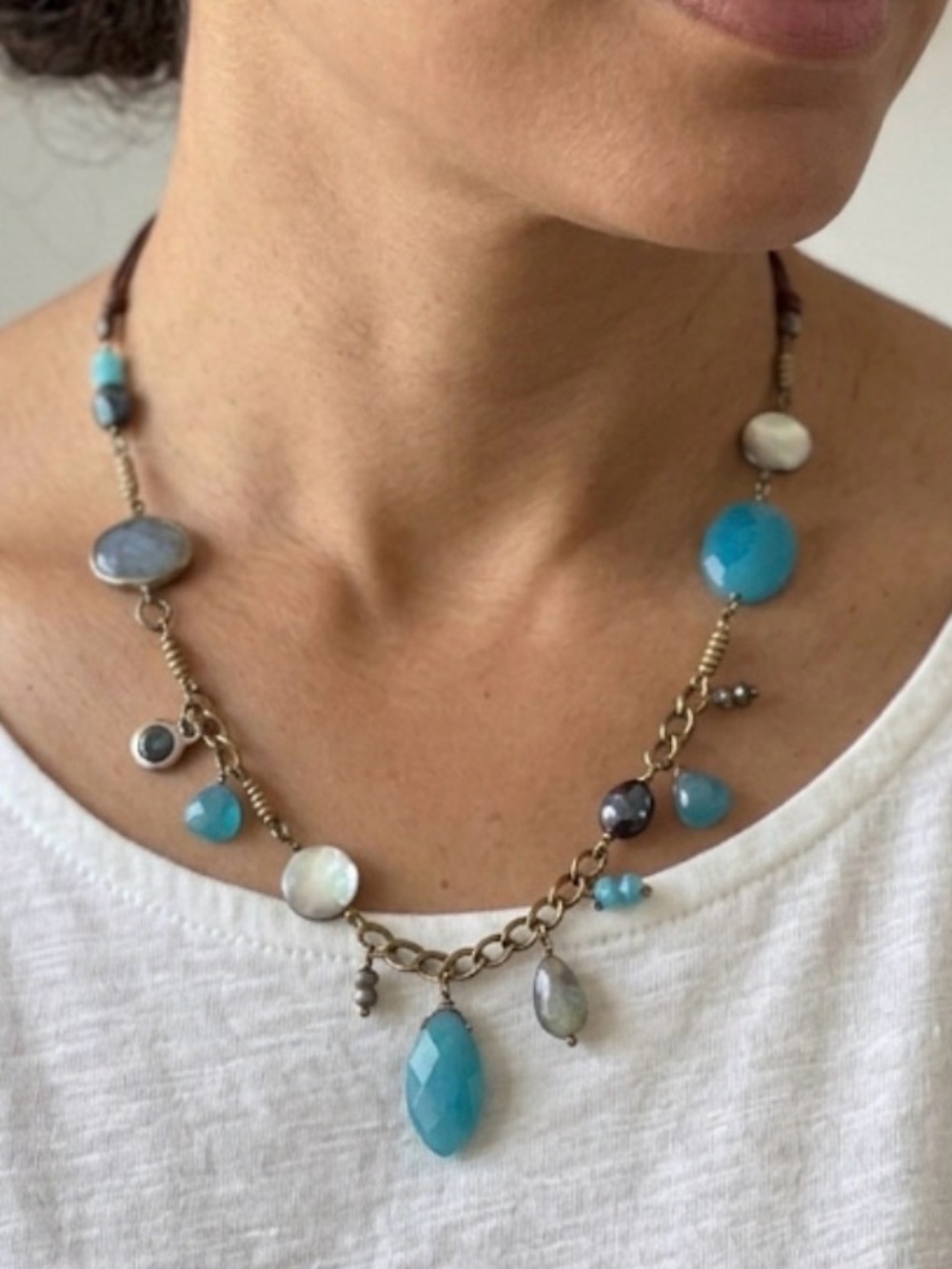 Silpada Retired N2339 Multi Gemstone “Set in Stone” Necklace